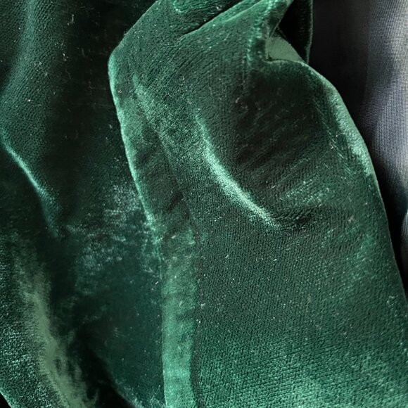 House of Harlow 1960 Sz S Jewel Green Velvet Dbl Breasted Blazer - Picture 8 of 8